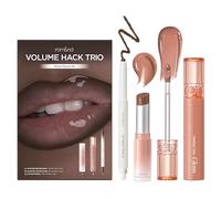rom&nd Volume Hack Trio Mousse de Mocha para Labios | K-Beauty Brillo Voluminizador, Bálsamo Hidratante y Delineador Suave | Consigue Labios Definidos y de Alto Brillo para Looks Virales.