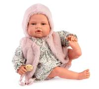 Roma Antonio Juan Fur Reborn Doll - Muñeca bebé interactiva de 50 cm con chupete magnético, cuerpo suave, pintado a mano, ojos móviles, funda incluida, fabricado en España