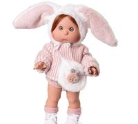 Roma Antonio Juan Iris - Con maquillaje y gorro de conejo de 38 cm, diseño de muñeca de moda articulable, juego de maquillaje interactivo, reutilizable, maniquí de vinilo, completo con una bolsa a