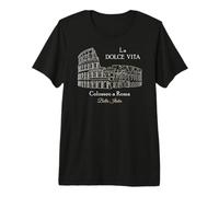 Roma, Bella Italia, La Dolce Vita, Coliseo Dibujado a Mano Camiseta Premium
