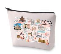 ROMA - Bolsa de maquillaje con mapa Napoli Italia, bolsa de cosméticos para vacaciones, regalo de orgullo ROMA, bolsa de lona con cremallera, regalo para amantes de la Roma, Roma