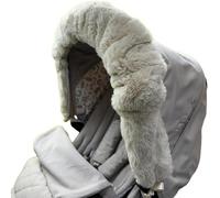 Roma Capucha de piel para cochecito de bebé, plumas, ribete de piel sintética para cochecito de bebé, accesorio de ajuste universal para cochecito de invierno