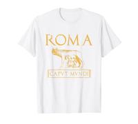 Roma Caput Mundi Loba Imperio Romano Camiseta gráfica económica, Hombre, Blanco, L