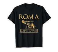 Roma Caput Mundi Loba Imperio Romano Camiseta gráfica económica, Hombre, Negro, XL