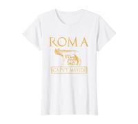 Roma Caput Mundi Loba Imperio Romano Camiseta gráfica económica, Mujer, Blanco, XL
