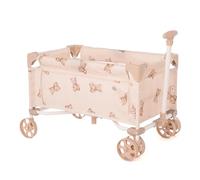 Roma - Carrito de juguete Teddy, diseño de crema y oso de peluche, cochecito para muñecas, asiento plegable y ligero para muñecas de hasta 42 cm, juego interior y exterior, a partir de 3 años