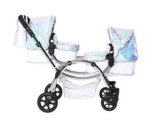 Roma Cochecito Doble para muñecas gemelas Amy Childs Polly Sparkle 2 en 1 y capazo - Sirena (3-16 años)