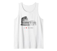 Roma Coliseo Vintage Skyline Italia Abanico I Love Rome Camiseta sin Mangas