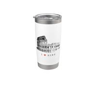 Roma Coliseo Vintage Skyline Italia Abanico I Love Rome Vaso térmico de acero inoxidable de doble pared