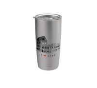 Roma Coliseo Vintage Skyline Italia Abanico I Love Rome Vaso térmico de acero inoxidable de doble pared