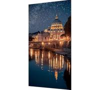 Roma Diamond Painting Kit Completo, 5D Diamond Painting Basílica de San Pedro Pintura Diamante Adultos, DIY Strass Bordado de Punto de Cruz Pintura Diamante, Decoración Pared Hogar 100x200cm l9-zy40