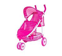 Roma Cochecito doble para muñecas Dotty Tandem Twin - Lunares rosas