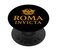 Roma invencible en latín con águila Romana y Corona de Laurel PopSockets PopGrip Adhesivo