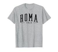 Roma Italia Arqueado Texto Roma Italia niños niñas Recuerdo Camiseta, Hombre, Gris Jaspeado, XXL