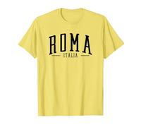 Roma Italia Arqueado Texto Roma Italia niños niñas Recuerdo Camiseta, Hombre, Limón, M