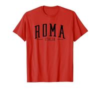 Roma Italia Arqueado Texto Roma Italia niños niñas Recuerdo Camiseta, Hombre, Rojo, XXL