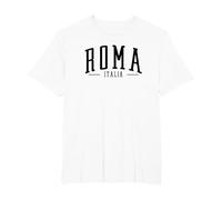 Roma Italia Arqueado Texto Roma Italia niños niñas Recuerdo Camiseta, Hombre Tallas Grandes, Blanco, 6X Alto