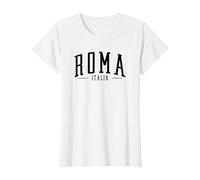 Roma Italia Arqueado Texto Roma Italia niños niñas Recuerdo Camiseta, Mujer, Blanco, 3XL