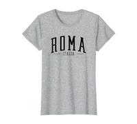 Roma Italia Arqueado Texto Roma Italia niños niñas Recuerdo Camiseta, Mujer, Gris Jaspeado, S