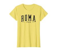 Roma Italia Arqueado Texto Roma Italia niños niñas Recuerdo Camiseta, Mujer, Limón, L