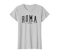 Roma Italia Arqueado Texto Roma Italia niños niñas Recuerdo Camiseta, Mujer, Plata, XS