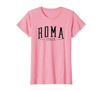 Roma Italia Arqueado Texto Roma Italia niños niñas Recuerdo Camiseta, Mujer, Rosado, S