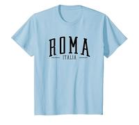 Roma Italia Arqueado Texto Roma Italia niños niñas Recuerdo Camiseta, Niños, Azul Bebé, 8 años