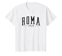Roma Italia Arqueado Texto Roma Italia niños niñas Recuerdo Camiseta, Niños, Blanco, 4 años