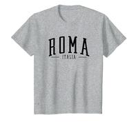 Roma Italia Arqueado Texto Roma Italia niños niñas Recuerdo Camiseta, Niños, Gris Jaspeado, 2 años