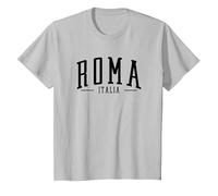 Roma Italia Arqueado Texto Roma Italia niños niñas Recuerdo Camiseta, Niños, Plata, 2 años