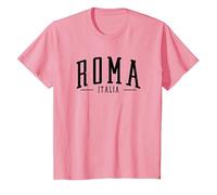 Roma Italia Arqueado Texto Roma Italia niños niñas Recuerdo Camiseta, Niños, Rosado, 12 años