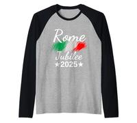 Roma Italia Bandera Italia Souvenir Roma 2025 Jubileo Peregrinación Camiseta Manga Raglan