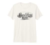 Roma Italia Coliseo Ciudad del Vaticano Dibujo Arte Camiseta Premium