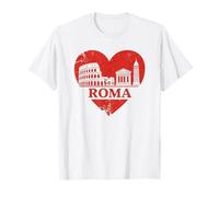 Roma Italia Coliseo Panteón Corazón Roma Italia Souvenir Camiseta