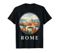 Roma Italia Coliseo Vaticano Retro Viaje Gráfico Camiseta