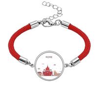 Roma Italia - Pulsera de cuerda roja de la suerte, hecha a mano