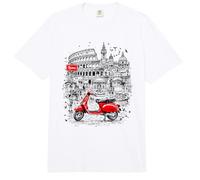 Roma Italy Scooter Art Graphic tee Italia Travel Souvenir Comfort Colors Adult Heavyweight T-Shirt