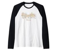 Roma Noche Italia Viaje Recuerdo Panorama City Monumento Regalo Camiseta Manga Raglan