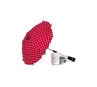 Roma Paquete de accesorios para cochecito de muñecas, protector de lluvia, mosquitera, sombrilla, rojo, rosa o crema, ajuste universal para el 99% de los cochecitos de muñecas (lunares rojos)
