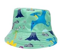 ROMA RETAIL Gorro Pescador Infantil, Niño, Niña, Plegable, Estilo Bucket Hat, Bob, Aire Libre, Diseño con Dibujos (Verde)