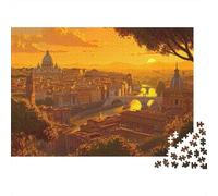 Roma Rompecabezas Atardecer View Horizonte Urbano Rompecabezas Juego De Habilidad para Toda La Familia 1000pcs (75x50cm)