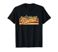 Roma Skyline & Italia Retro Stripes - Recuerdo de Roma Italia Camiseta