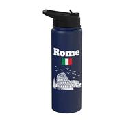 Roma souvenir coliseo Italia cipreses bandera italiana Stainless Steel Insulated Water Bottle