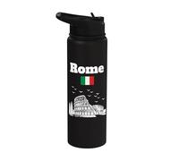 Roma souvenir coliseo Italia cipreses bandera italiana Stainless Steel Insulated Water Bottle