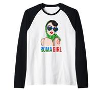 Roma Traveller Girl - Romani Flag Proud Womens Camiseta Manga Raglan