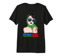 Roma Traveller Girl - Romani Flag Proud Womens Camiseta Premium