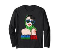 Roma Traveller Girl - Romani Flag Proud Womens Manga Larga
