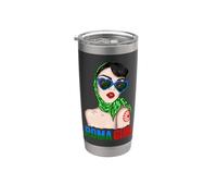 Roma Traveller Girl - Romani Flag Proud Womens Vaso térmico de acero inoxidable de doble pared
