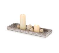 Romadedi Bandeja rectangular de madera decorativa: 38 cm, bandeja decorativa alargada, vintage, bandeja de madera para velas, mesa, centro de mesa, decoración de mesa de hogar, mesa de café, cocina,