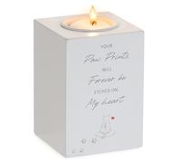 Romadedi Vela conmemorativa de gato: regalo de condolencias por duelo de mascotas, regalos por la pérdida de gatos, portavelas de madera con huellas de patas, regalos para los amantes de los gatos,